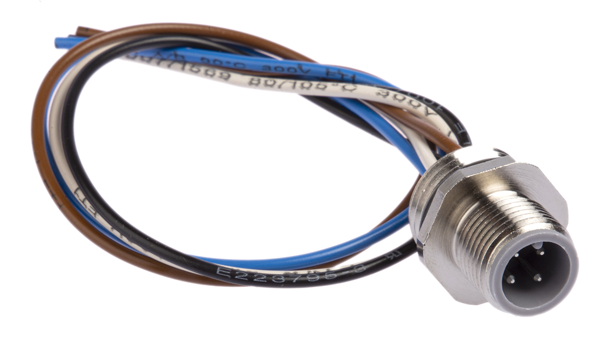 Hirschmann Male 4 way M12 to Free End Sensor Actuator Cable, 200 mm