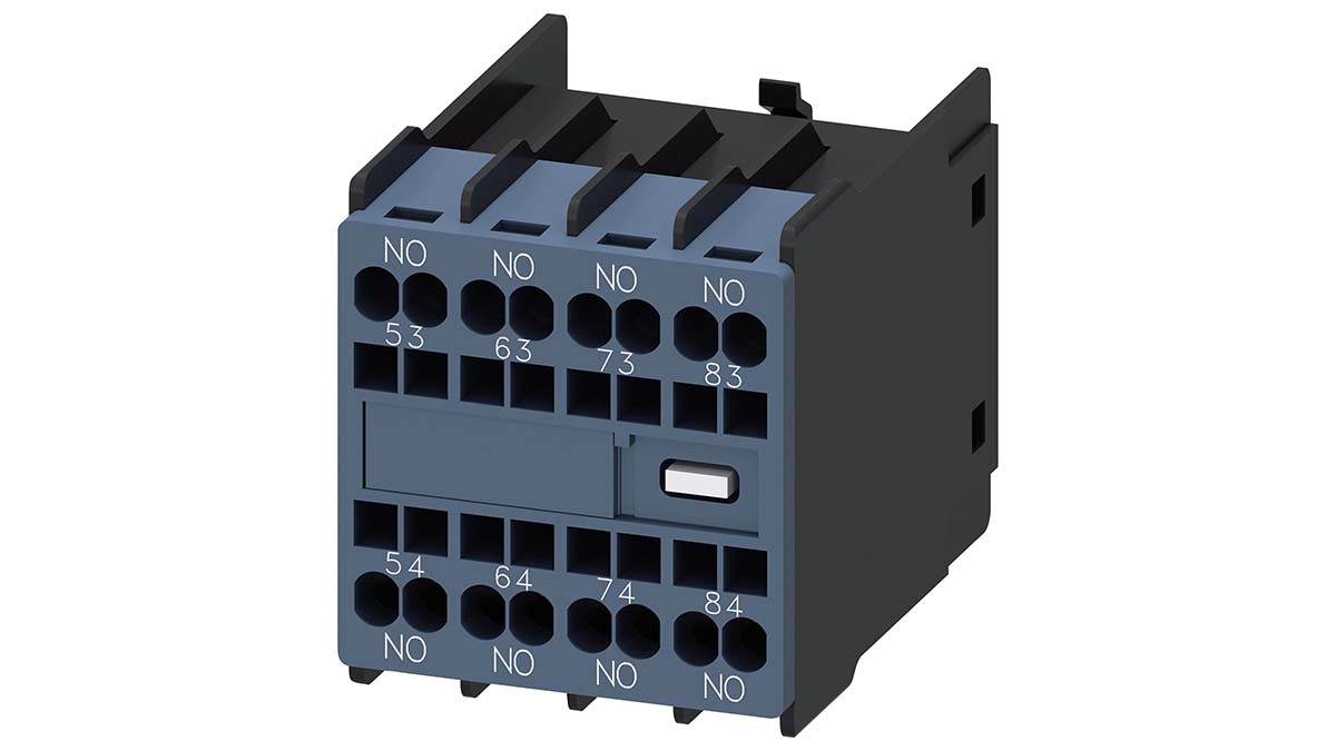 Siemens Auxiliary Contact, 4 Contact, 4NO, Snap-On, SIRIUS 3RH2911