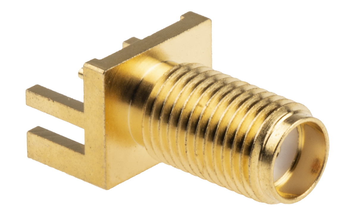 RS PRO, Jack Edge Mount SMA Connector, 50Ω, Solder Termination, Straight Body