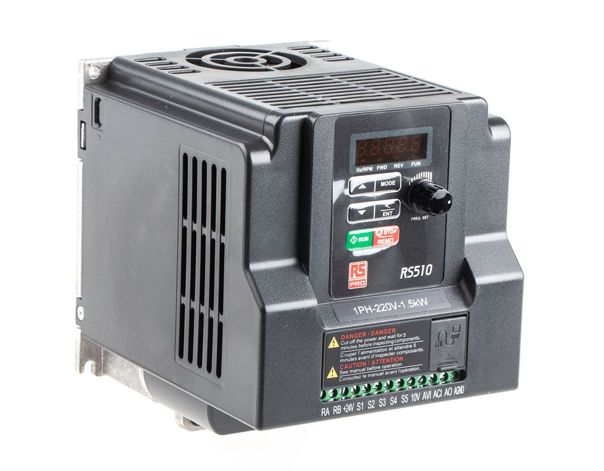 RS PRO Inverter Drive, 1.5 kW, 1 Phase, 200 → 240 V ac, 15.5 A