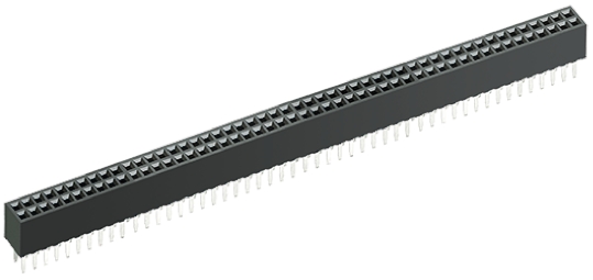 HARWIN M50-3 Series Straight Through Hole Mount PCB Socket, 100-Contact, 2-Row, 1.27mm Pitch, Solder Termination