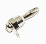 Mueller Electric Silver Male Banana Plug, 4 mm Connector, Screw Termination, 12A, Nickel Plating