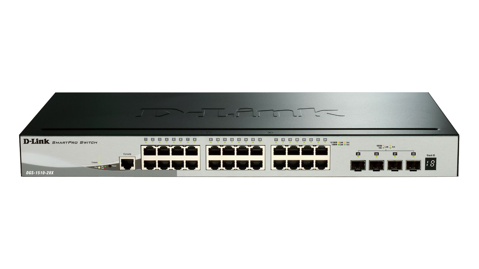 D-Link 28-Port Gigabit Stackable Smart Managed Switch with 10G Uplinks, Smart 28 Port Smart Switch, EU