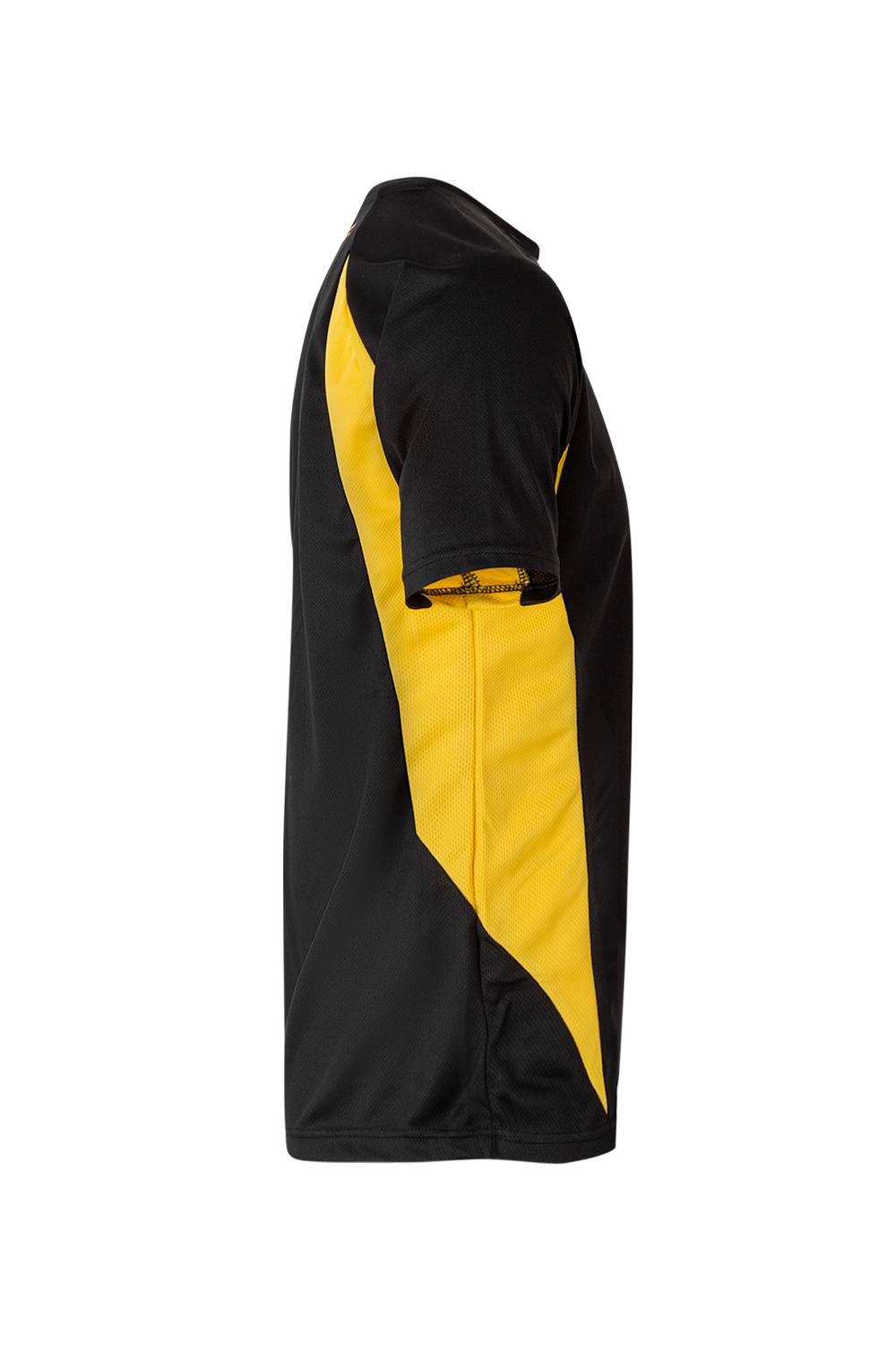 Velilla Black/Yellow 100% Polyester Short Sleeve T-Shirt, UK- XL