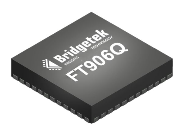 Bridgetek FT906Q-C-T, 32 bit FT32, FT906 Microcontroller, 100 MHz, 256kB FLASH, 76-Pin QFN