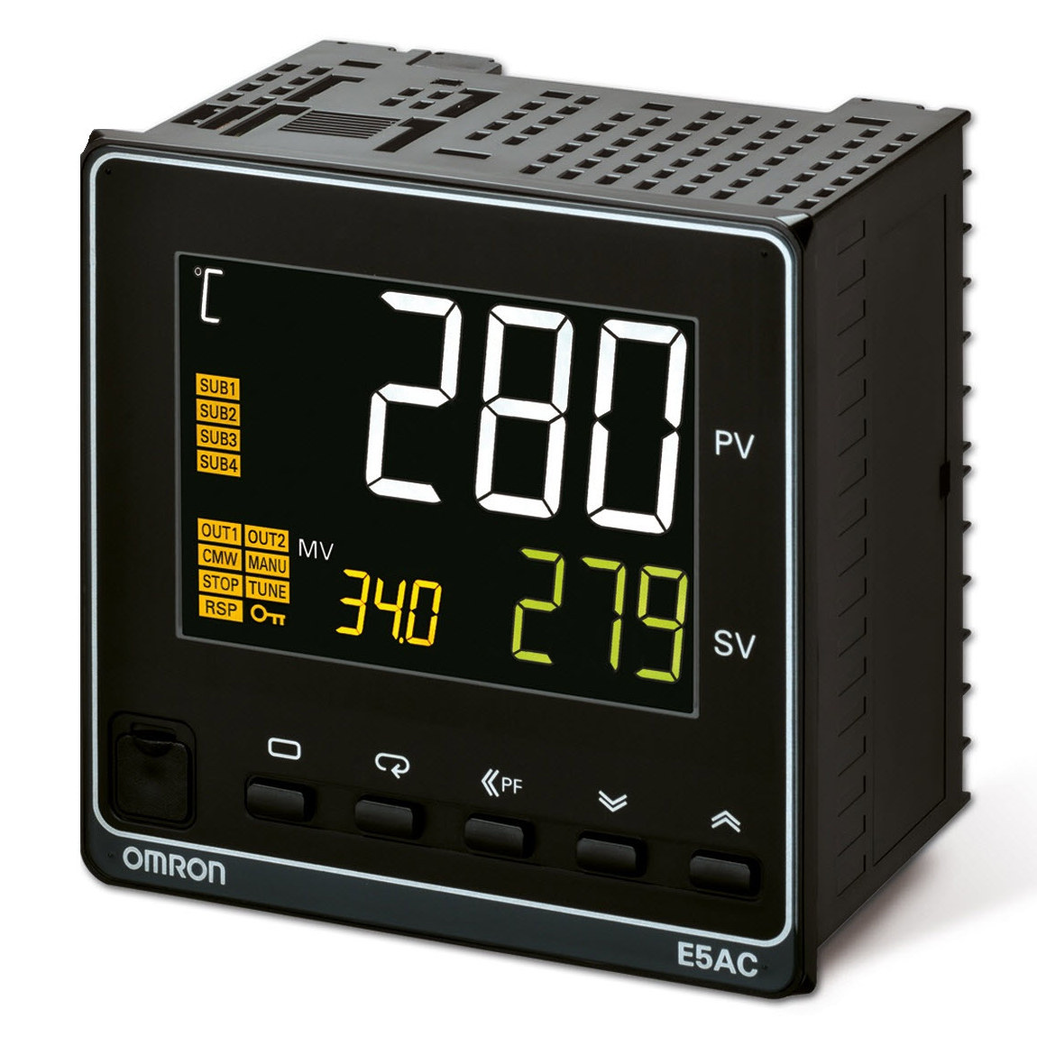 Omron E5AC Panel Mount PID Temperature Controller, 96 x 96mm 2 Input, 4 Output SSR, Solid State Relay, Logic, 100 → 240