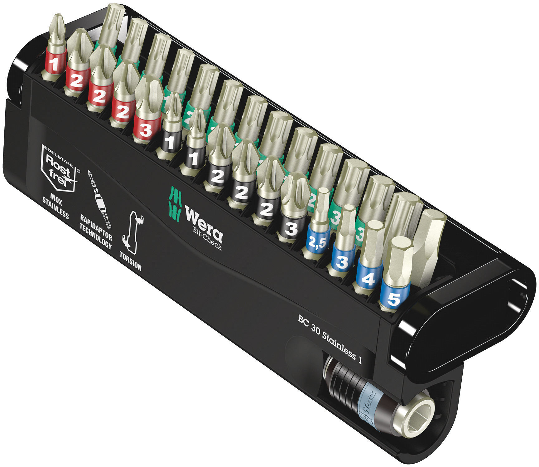 Wera Impact Bit Set 30 Pieces, Hexagon, Phillips, Pozidriv, Torx