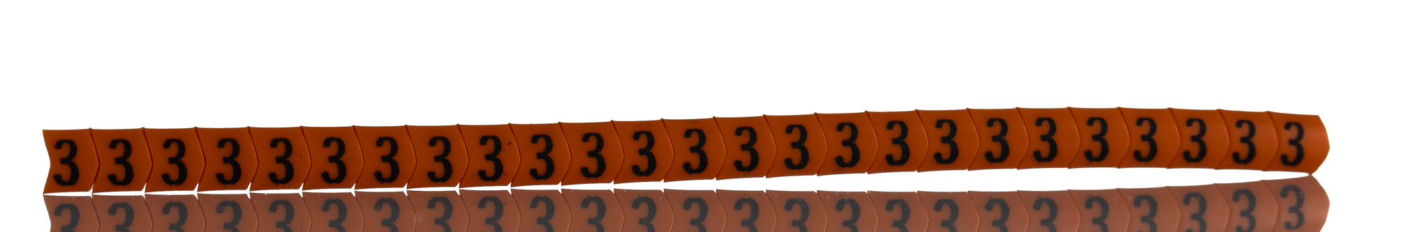 HellermannTyton Helagrip Slide On Cable Markers, Black on Orange, Pre-printed "3", 2 → 5mm Cable, 901-10359