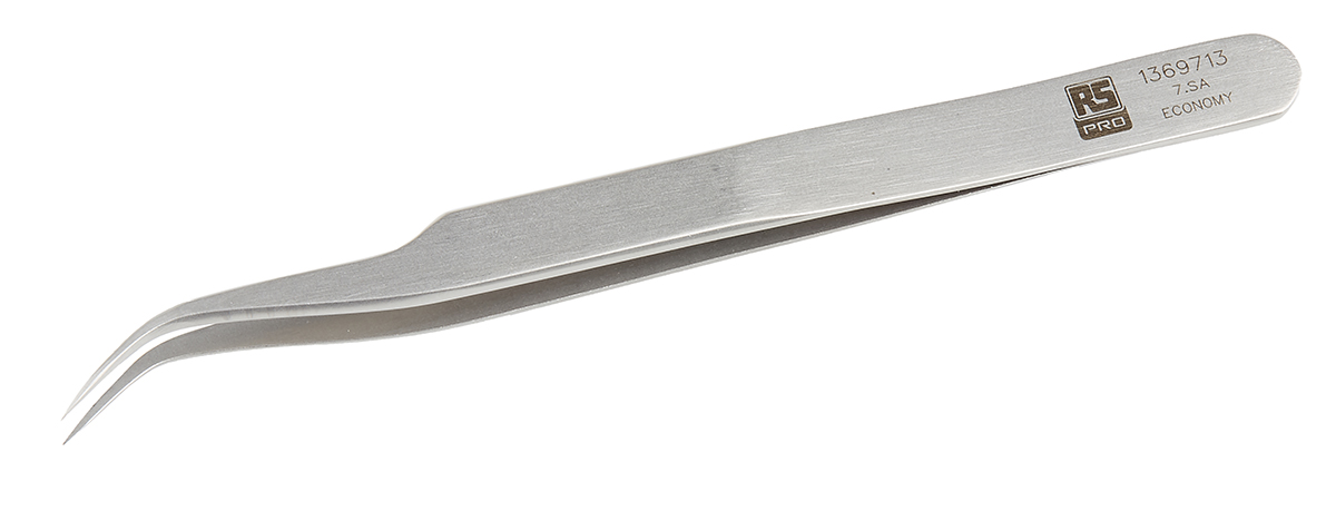 RS PRO 115 mm, Stainless Steel, Tweezers
