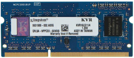 Kingston 4 GB DDR3L Laptop RAM, 1600MHz, SODIMM, 1.35V