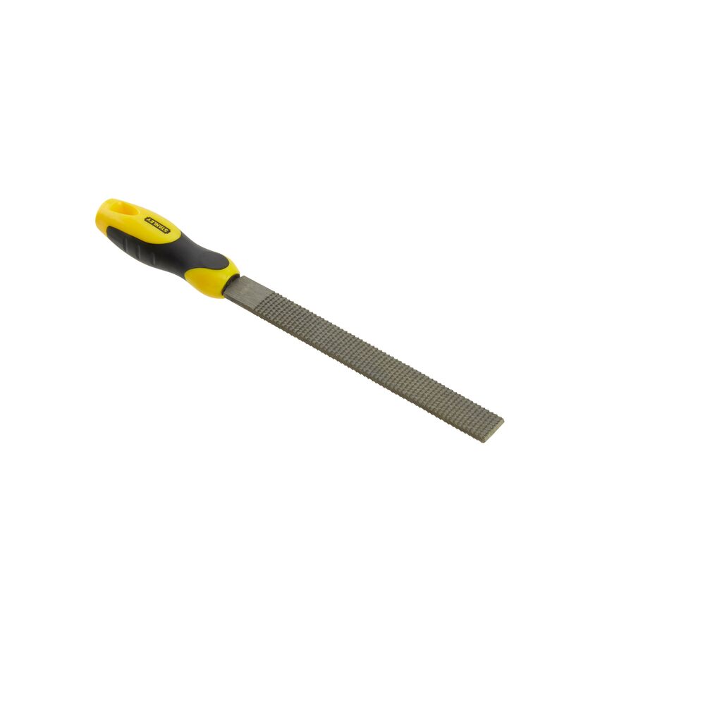 Stanley 380mm, Rasp Cut, Flat File Handle With Soft-Grip Handle