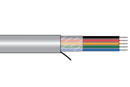 Alpha Wire 5004C Multicore Cable, 4 Cores, 0.34 mm² 22 AWG, Unscreened, 1000 ft, Grey Polyvinyl Chloride Sheath