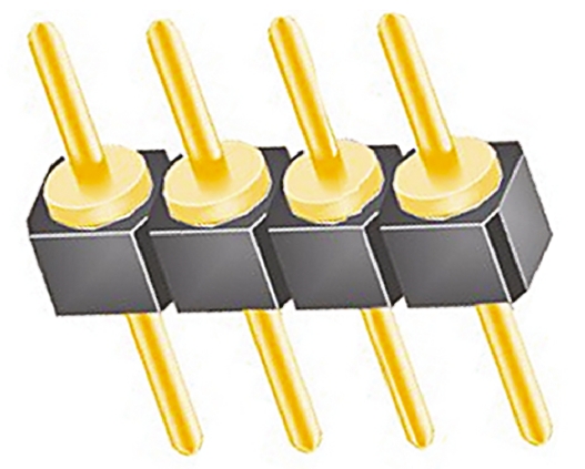 Samtec TS Series Straight Through Hole Pin Header, 4 Contact(s), 2.54 mm Pitch, 1 Row, Unshrouded