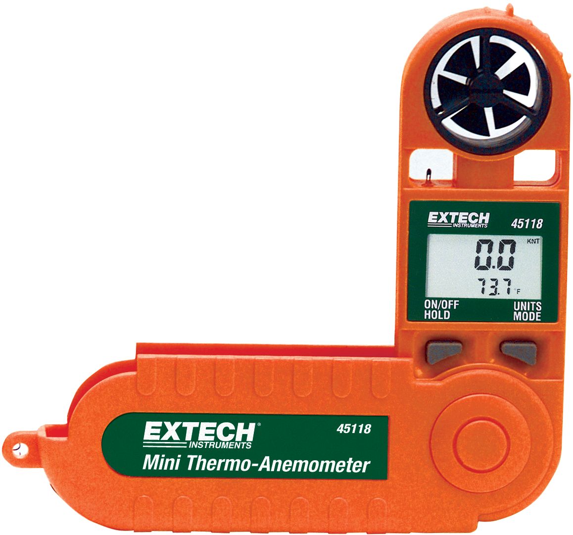 Extech 45118 Rotary Vane Anemometer, 20m/s Max, Measures Air Velocity