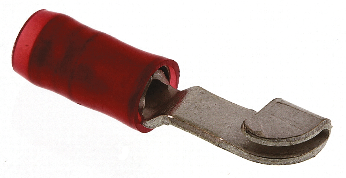 TE Connectivity, PIDG Knife Disconnect Wire Splice Connector, Red, Insulated, Tin 22 → 16 AWG