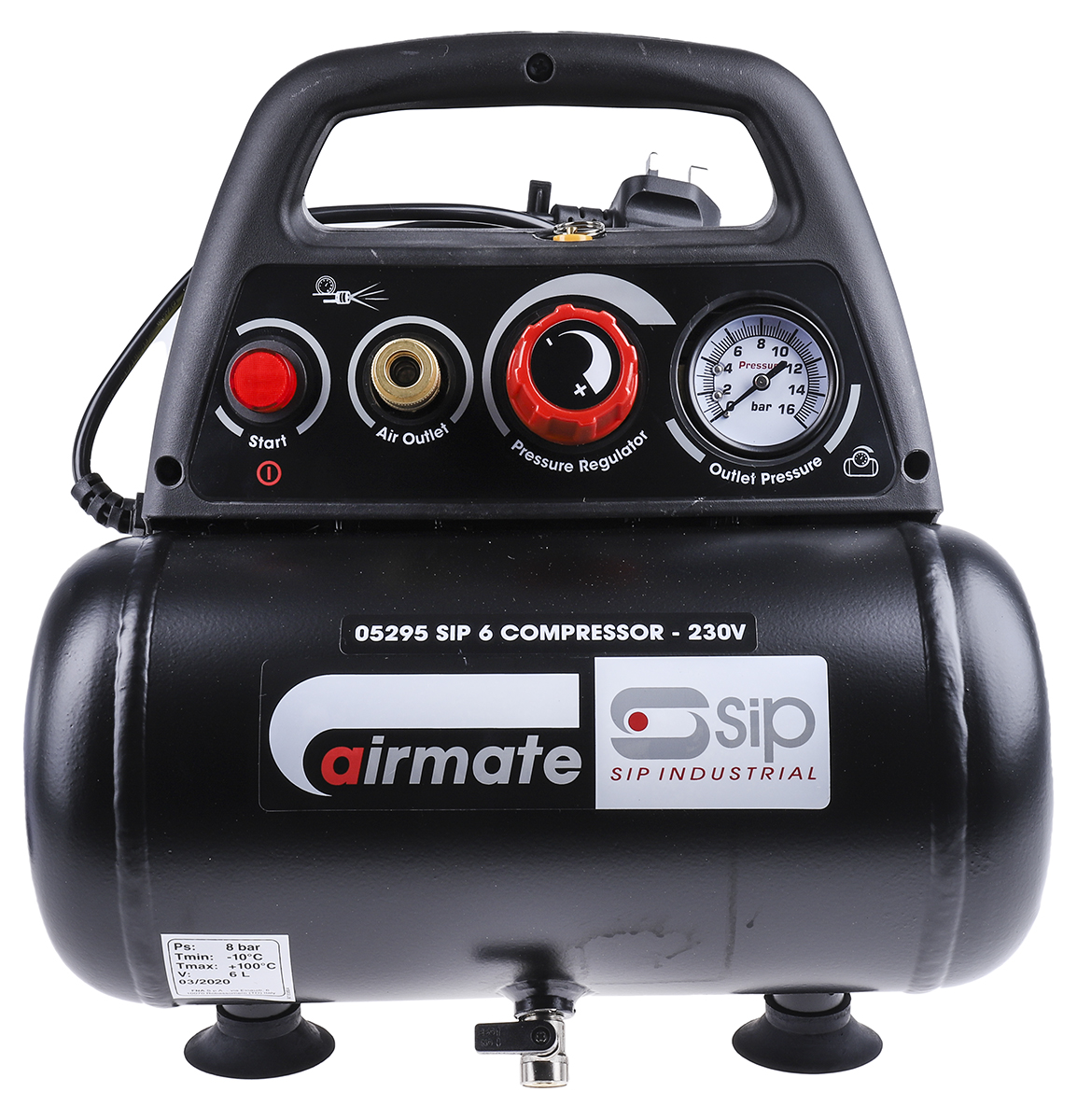 SIP 6 l Air Compressor, 8bar, 9.5kg