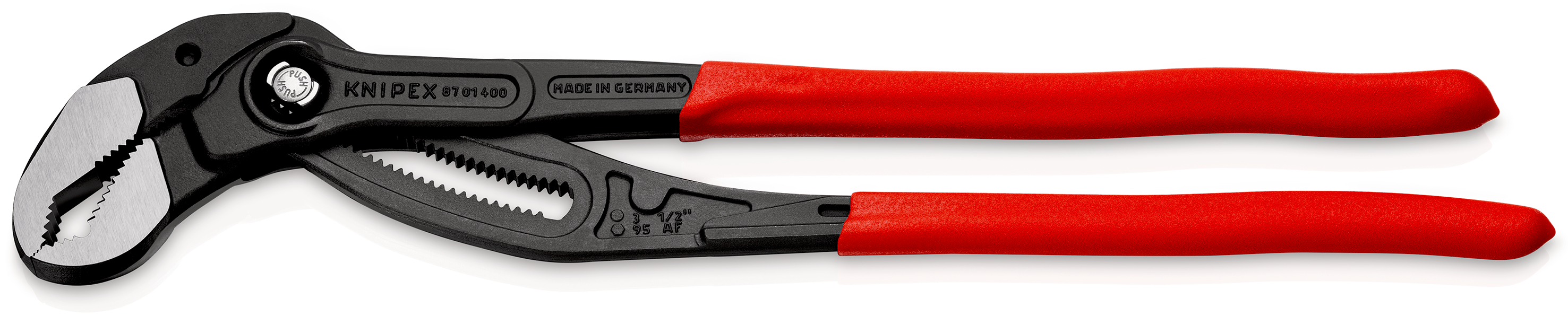 Knipex Cobra® XL Water Pump Pliers, 400 mm Overall, Flat, Straight Tip, 95mm Jaw