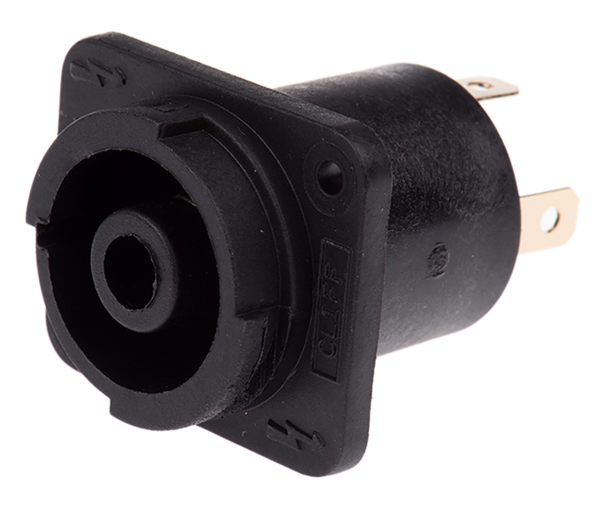 RS PRO Panel Mount Loudspeaker Connector Socket, 4 Way, 20ABlack, Screw Down, Solder Termination