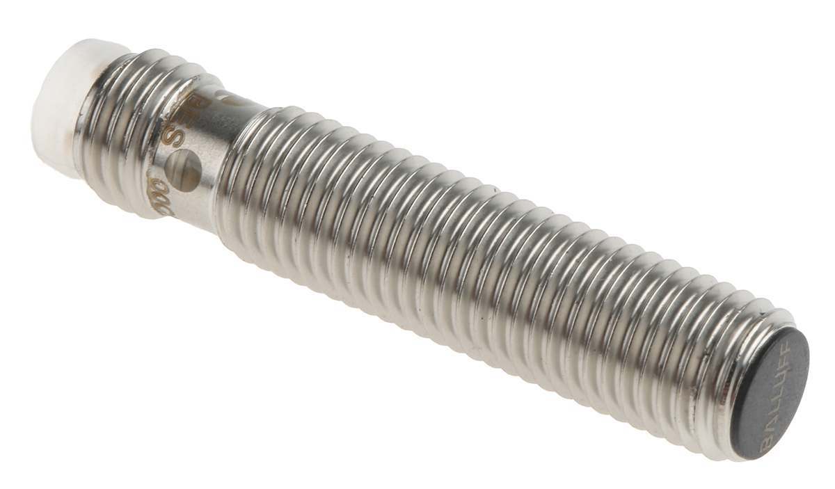 BALLUFF Inductive Threaded Barrel Proximity Sensor, M8, 2 mm Detection, PNP NO, 10 → 30 V dc