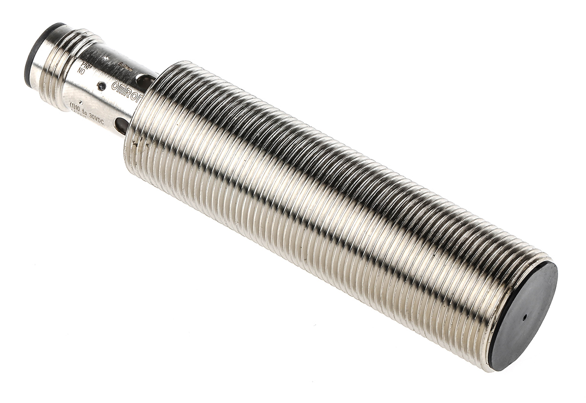 Omron Inductive Threaded Barrel Proximity Sensor, M18, 8 mm Detection, PNP NO, 12 → 24 V dc