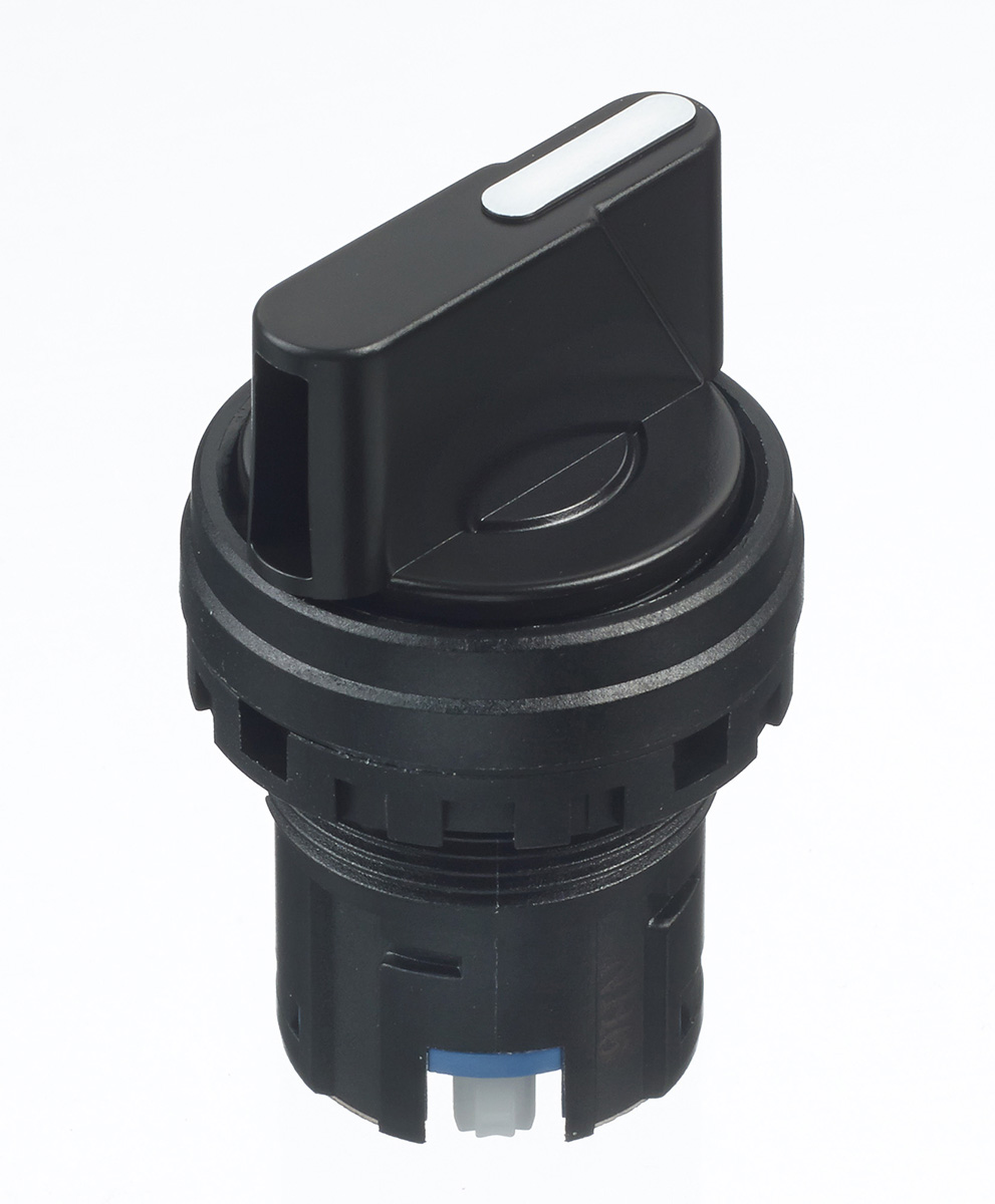 Idec IDEC HW Series 2 Position Selector Switch Head, 22mm Cutout, Black Handle
