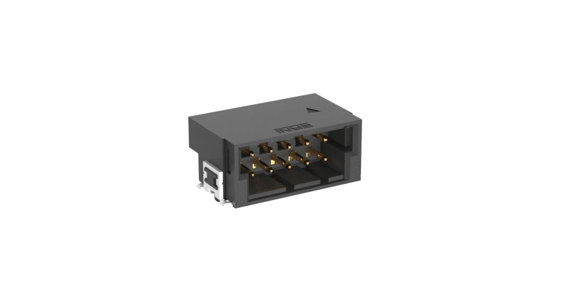 ERNI MaxiBridge Series Right Angle Surface PCB Header, 10 Contact(s), 2.54 mm Pitch, 2 Row, Shrouded