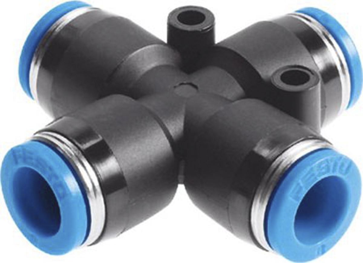 Festo QSX Series Cross Tube-to-Tube Adaptor, Push In 8 mm to Push In 8 mm, 153285