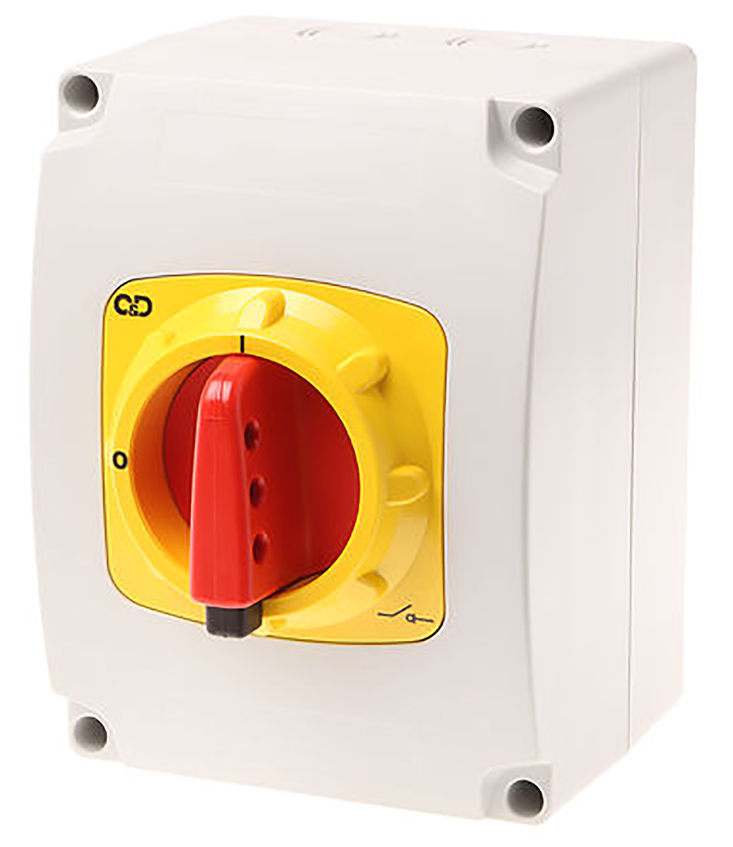 Craig & Derricott 3P Pole Isolator Switch - 63A Maximum Current, 30kW Power Rating, IP65