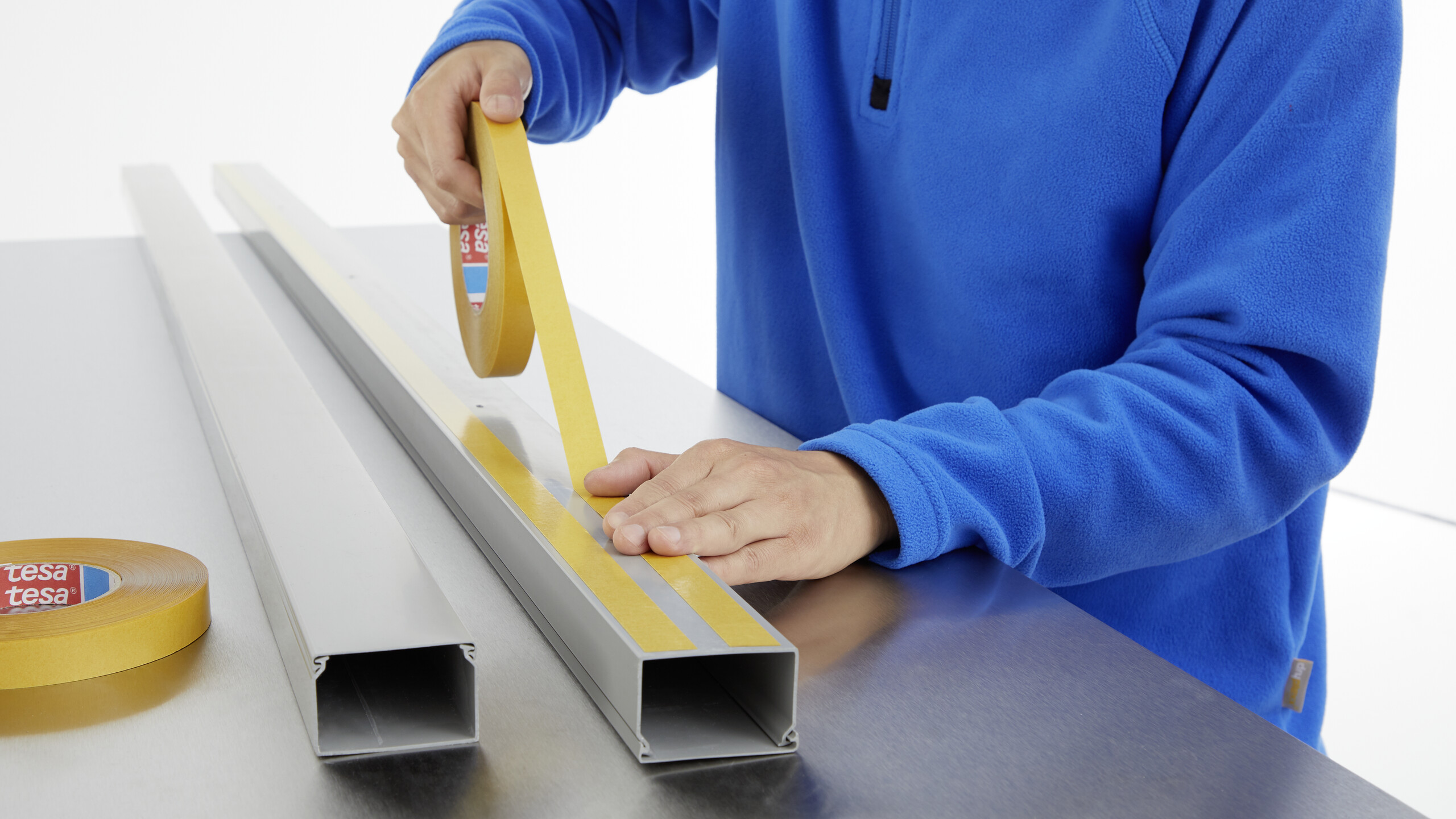 Tesa 51970-00016-00 Transparent Double Sided Plastic Tape, 0.220mm Thick, 13,5 N/cm, PP Backing, 50mm x 50m