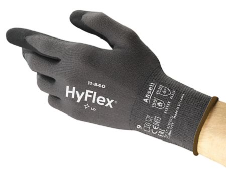 Ansell 11-840 Grey Nylon, Spandex Nylon, Spandex Work Gloves, Size 12, Nitrile Coating