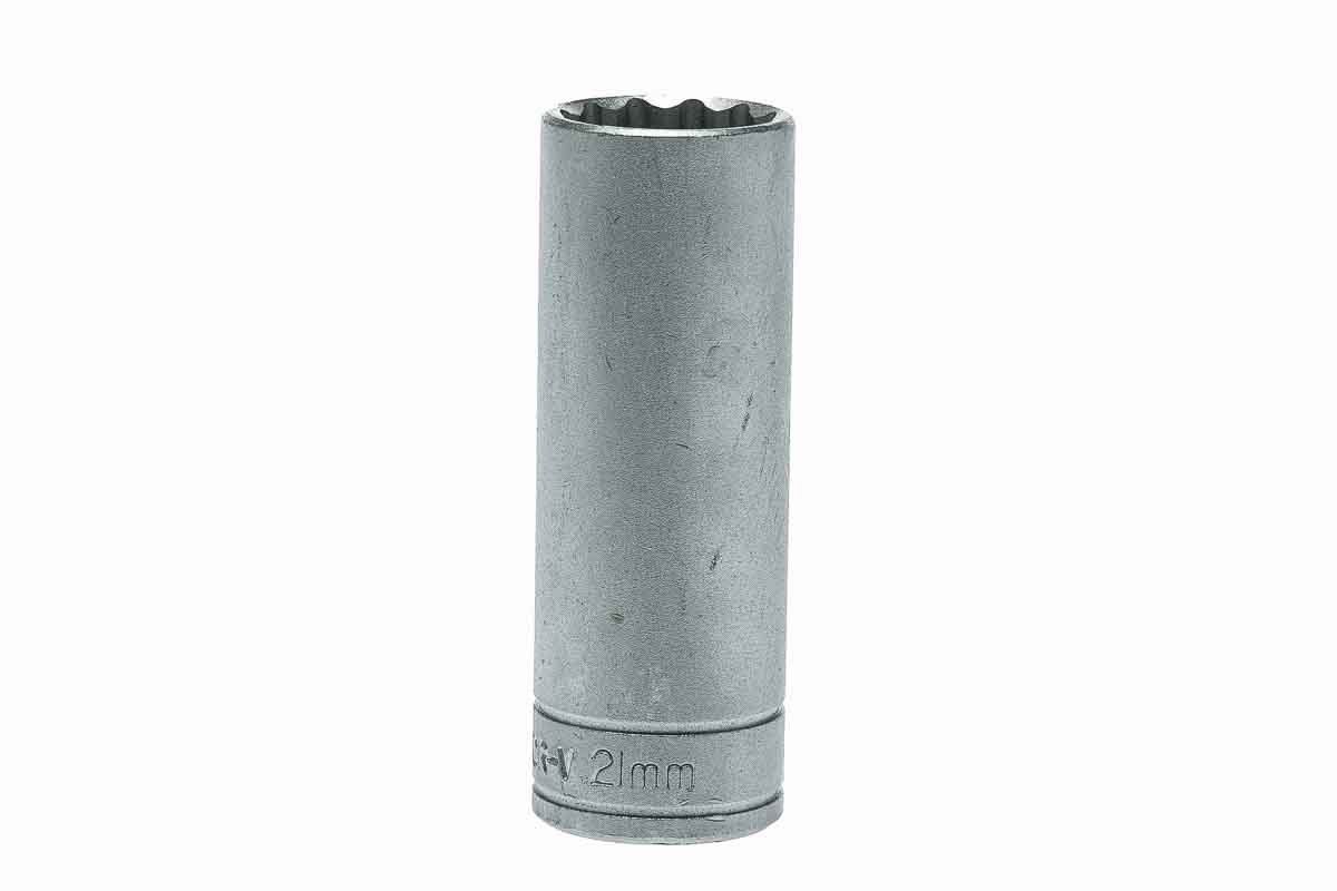 Teng Tools 1/2 in Drive 21mm Deep Socket, 12 point, 79 mm Overall Length