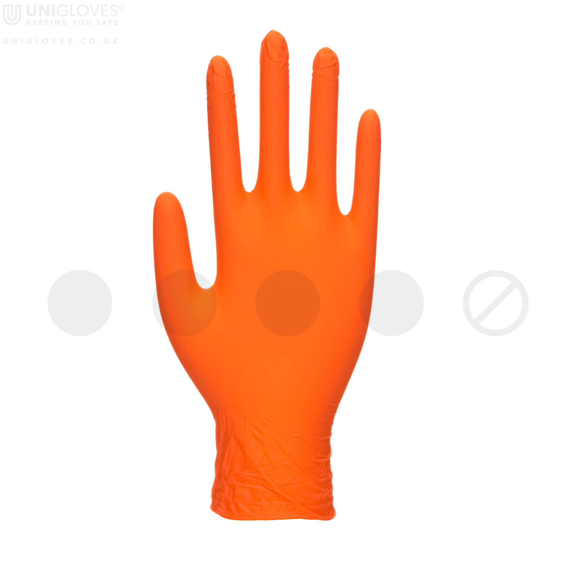Unigloves GP0*** Orange Powder-Free Nitrile Disposable Gloves, 100 per Pack