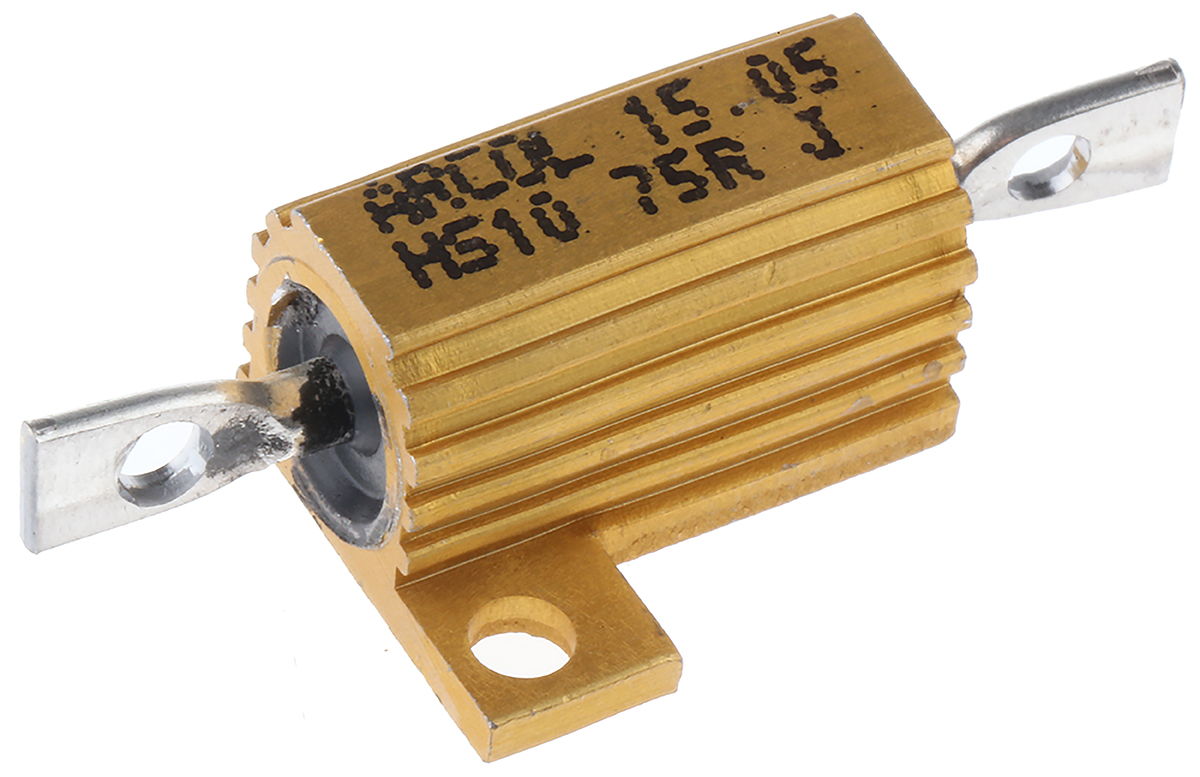Arcol, 75Ω 10W Wire Wound Chassis Mount Resistor HS10 75R J ±5%