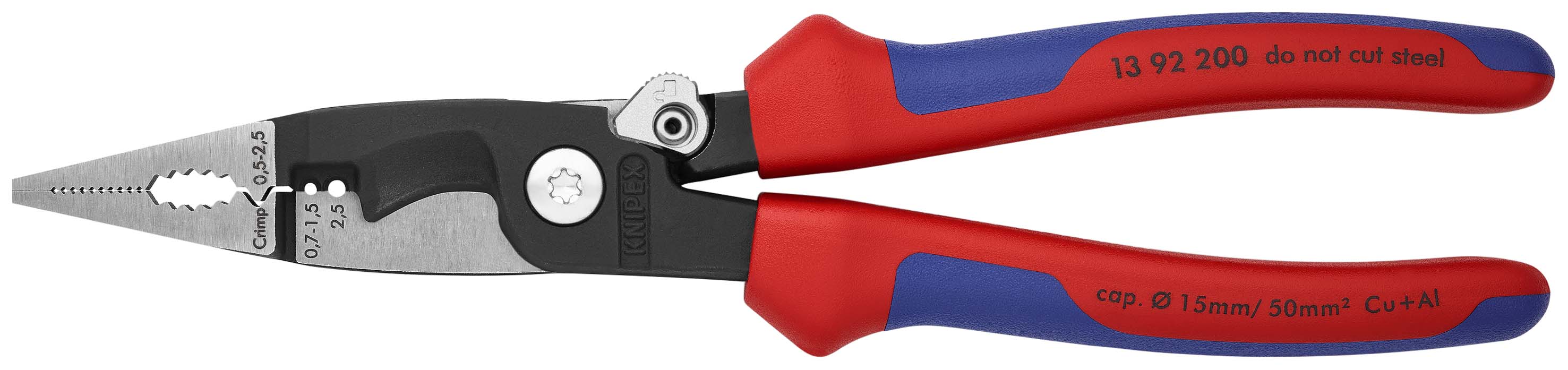 Knipex Combination Pliers, 200 mm Overall, Straight Tip