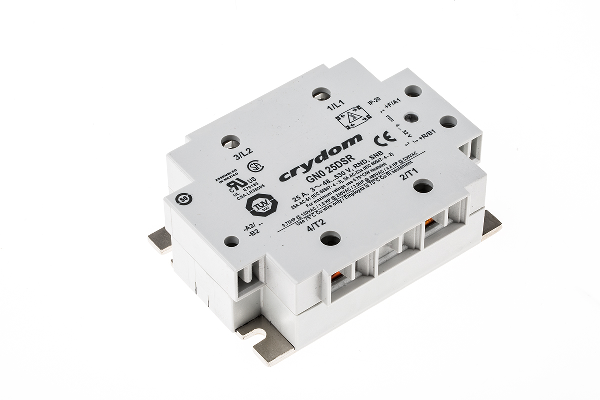 Sensata Crydom GN0 Series Solid State Relay, 24 A rms Load, Panel Mount, 530 V rms Load, 32 V dc Control