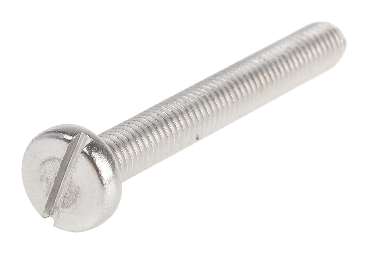 RS PRO Slot M5 Pan A2 304 Stainless Steel Machine Screws DIN 85 x 40.0mm