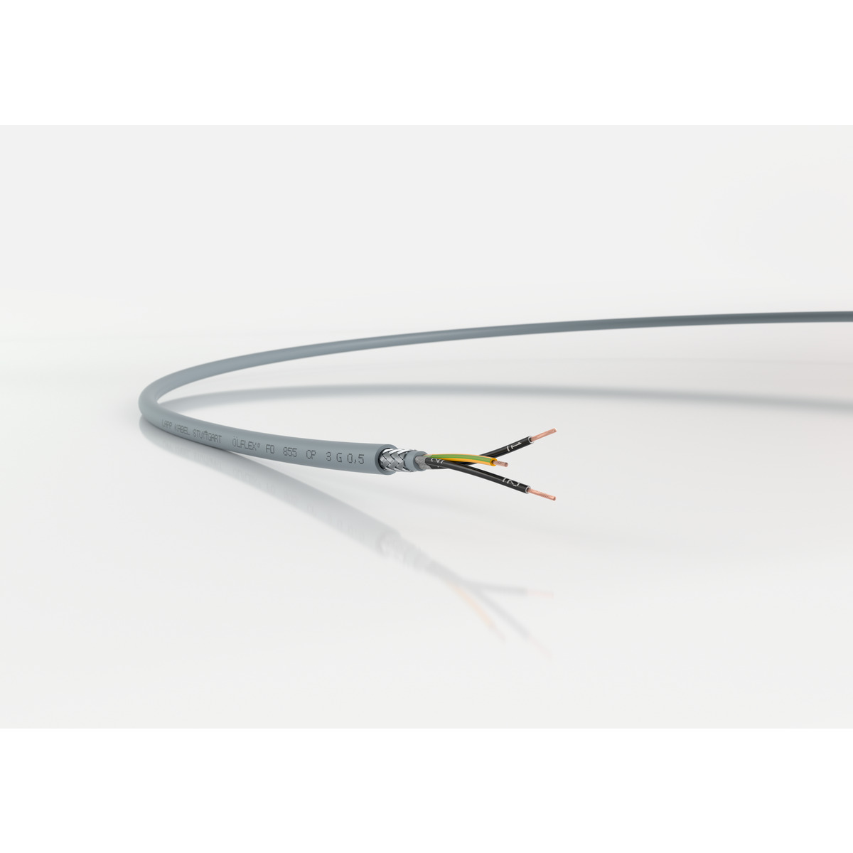 Lapp OLFLEX FD 855 CP Control Cable, 4 Cores, 1.5 mm² CSA 16 AWG, Screened, 100 m, Grey Polyurethane Sheath
