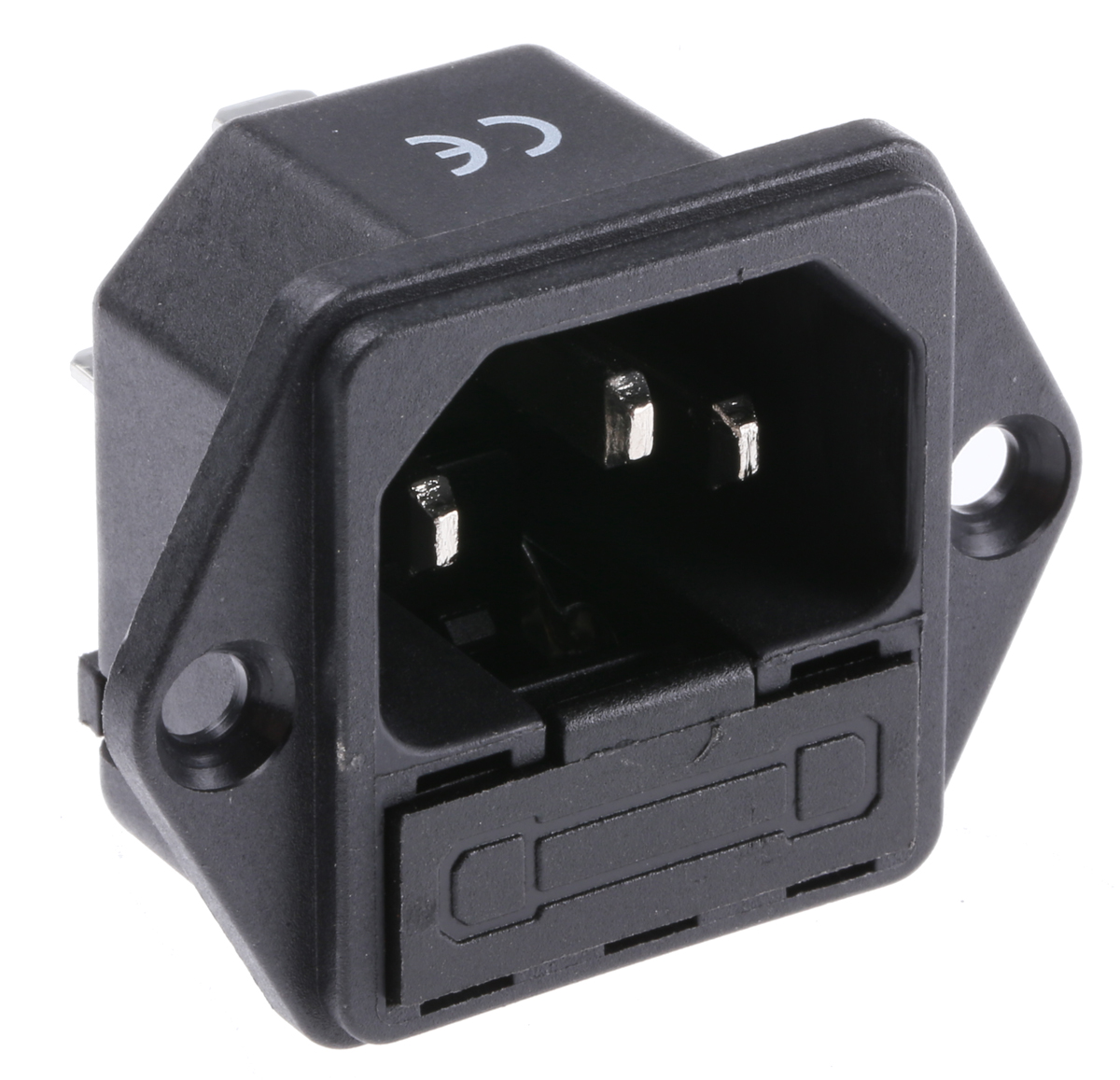 RS PRO C14 Panel Mount IEC Connector Male, 10A, 250 V, Fuse Size 5 x 20mm