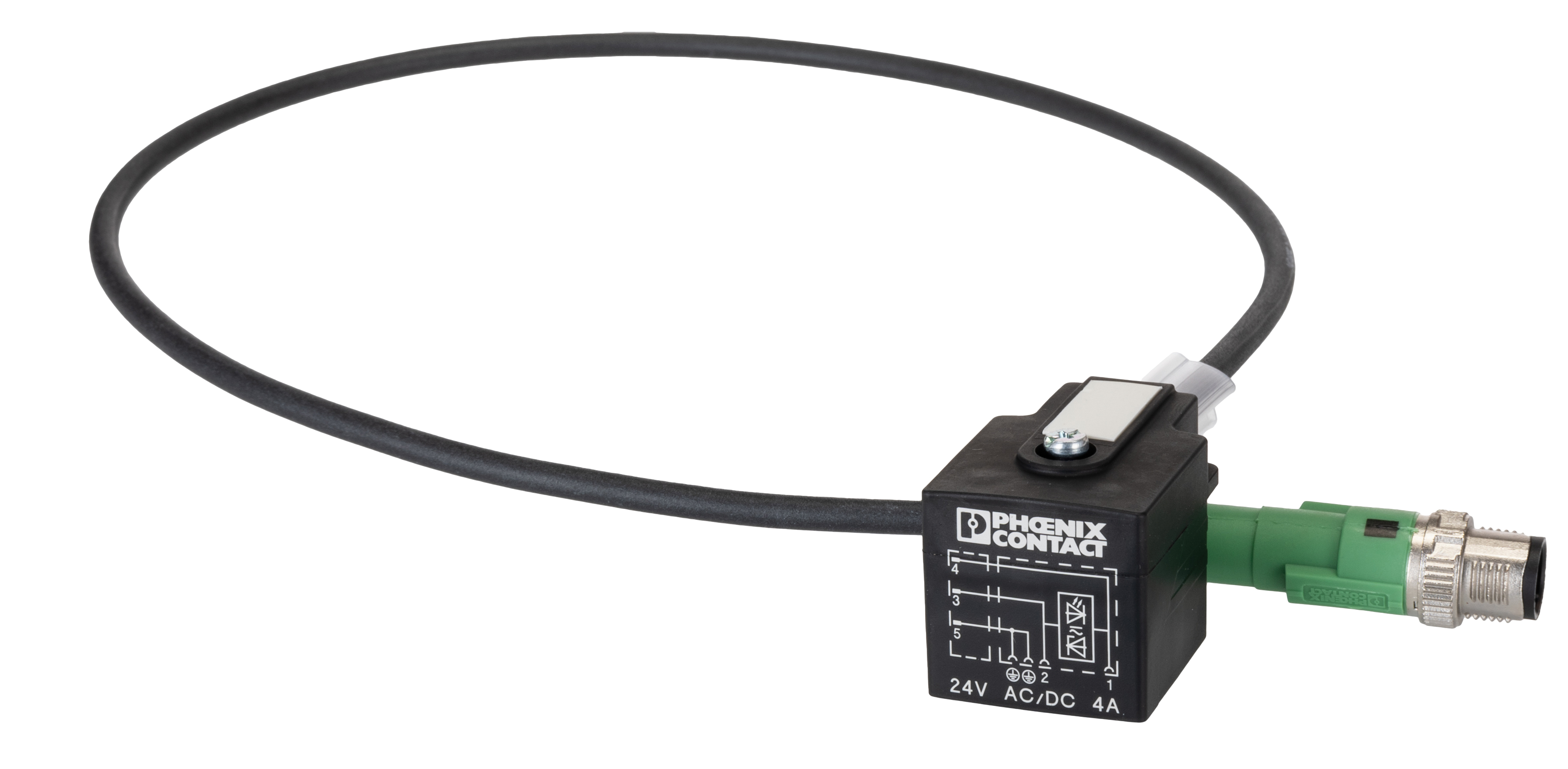 Phoenix Contact Male 3 way M12 to 3 way DIN 43650 Form A Sensor Actuator Cable, 0.6 m