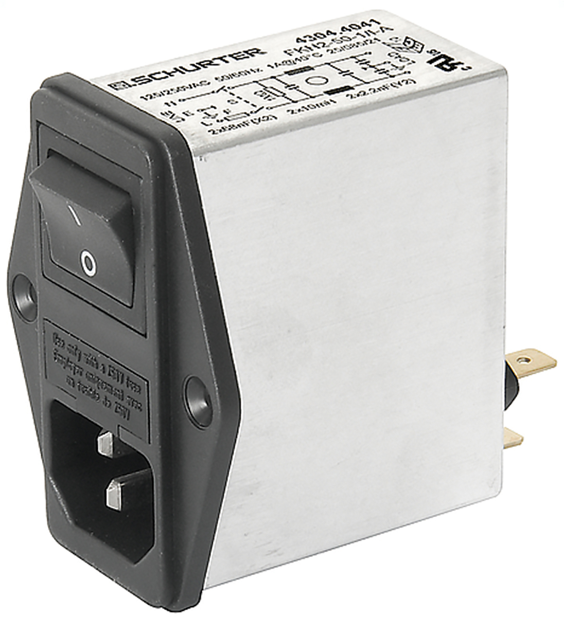 Schurter 10A, 250 V ac Male Screw Filtered IEC Connector 2 Pole 4304.4065, Quick Connect 2 Fuse