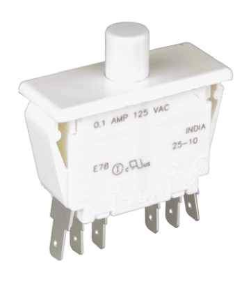 ZF Door Micro Switch, Button, DPDT 100 mA @ 125 V ac, -40 → +85°C