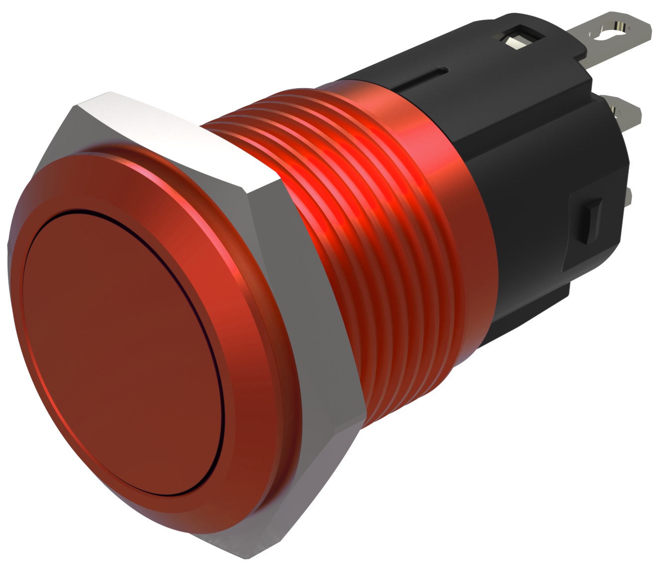 EAO Series 82 Series Push Button Switch, Momentary, Flush Mount, 16mm Cutout, SPST, SPST, IP65, IP67