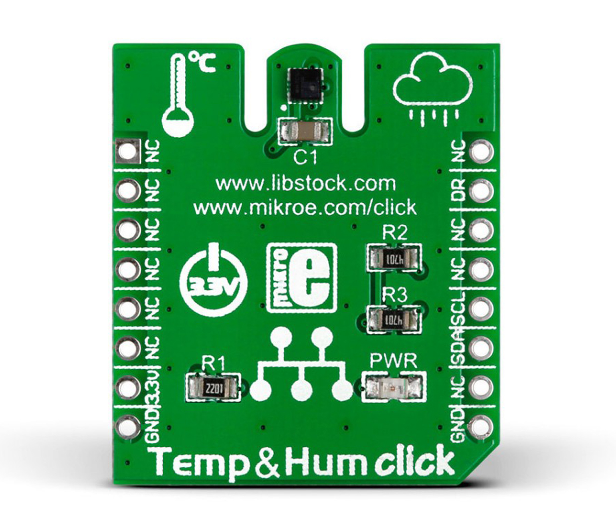 MikroElektronika Temp&Hum Click Temperature Sensor, Humidity Sensor MikroBus Click Board for HTS221
