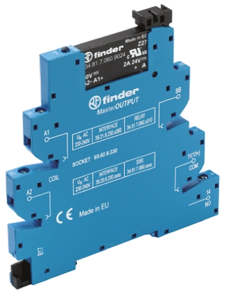 Finder Series 39 Series Solid State Interface Relay, 13.2 V dc Control, 6 A Load, DIN Rail Mount