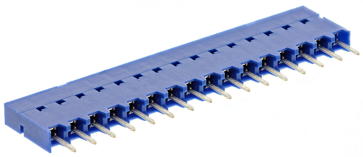 Amphenol Communications Solutions Dubox Series Straight Through Hole Mount PCB Socket, 16-Contact, 1-Row, 2.54mm Pitch,