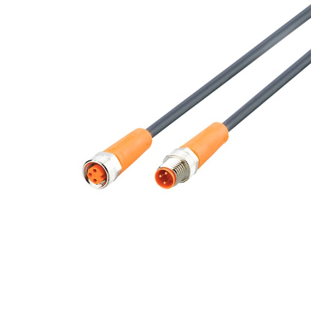 ifm electronic Male 3 way M8 to Female 3 way M8 Communication Cable, 0.4 m