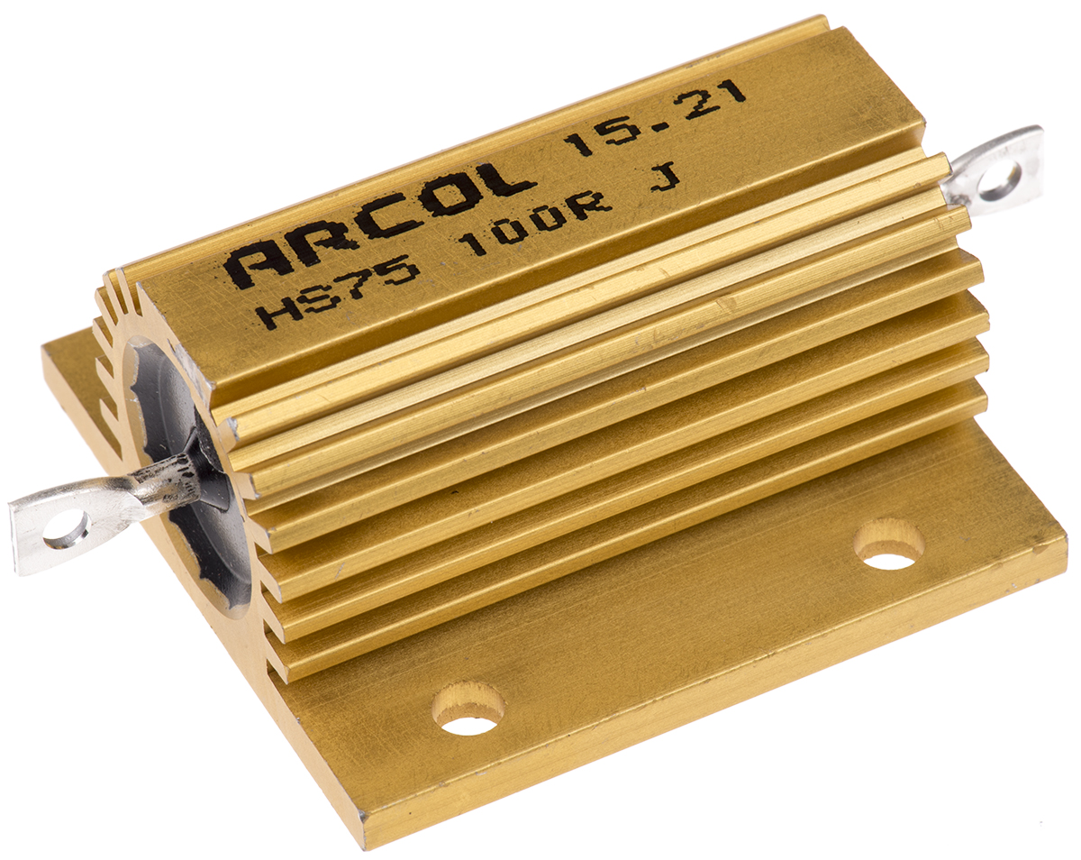 Arcol, 100Ω 75W Wire Wound Chassis Mount Resistor HS75 100R J ±5%