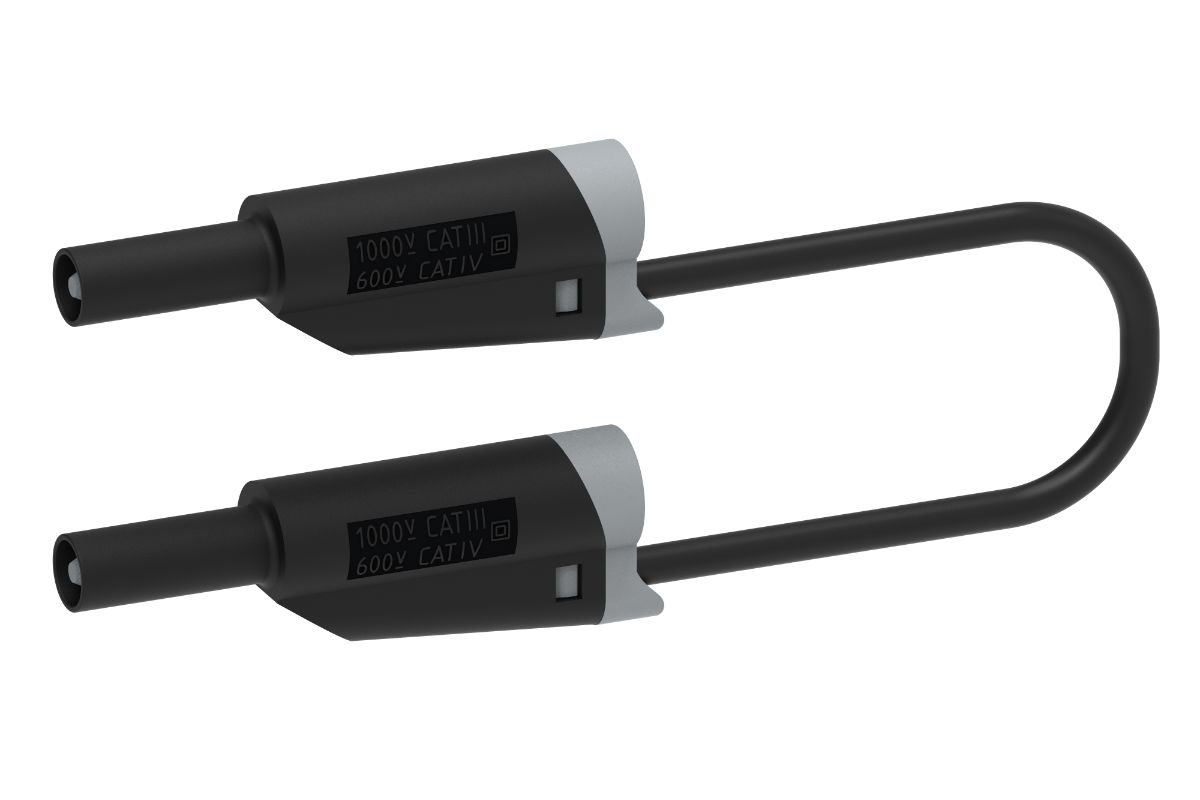 Electro PJP Test lead, 36A, 600V, Black, 1m Lead Length