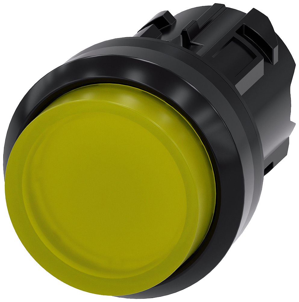 Siemens SIRIUS ACT 3SU10 Series Yellow Momentary Push Button Head, 22mm Cutout, IP66, IP67, IP69K