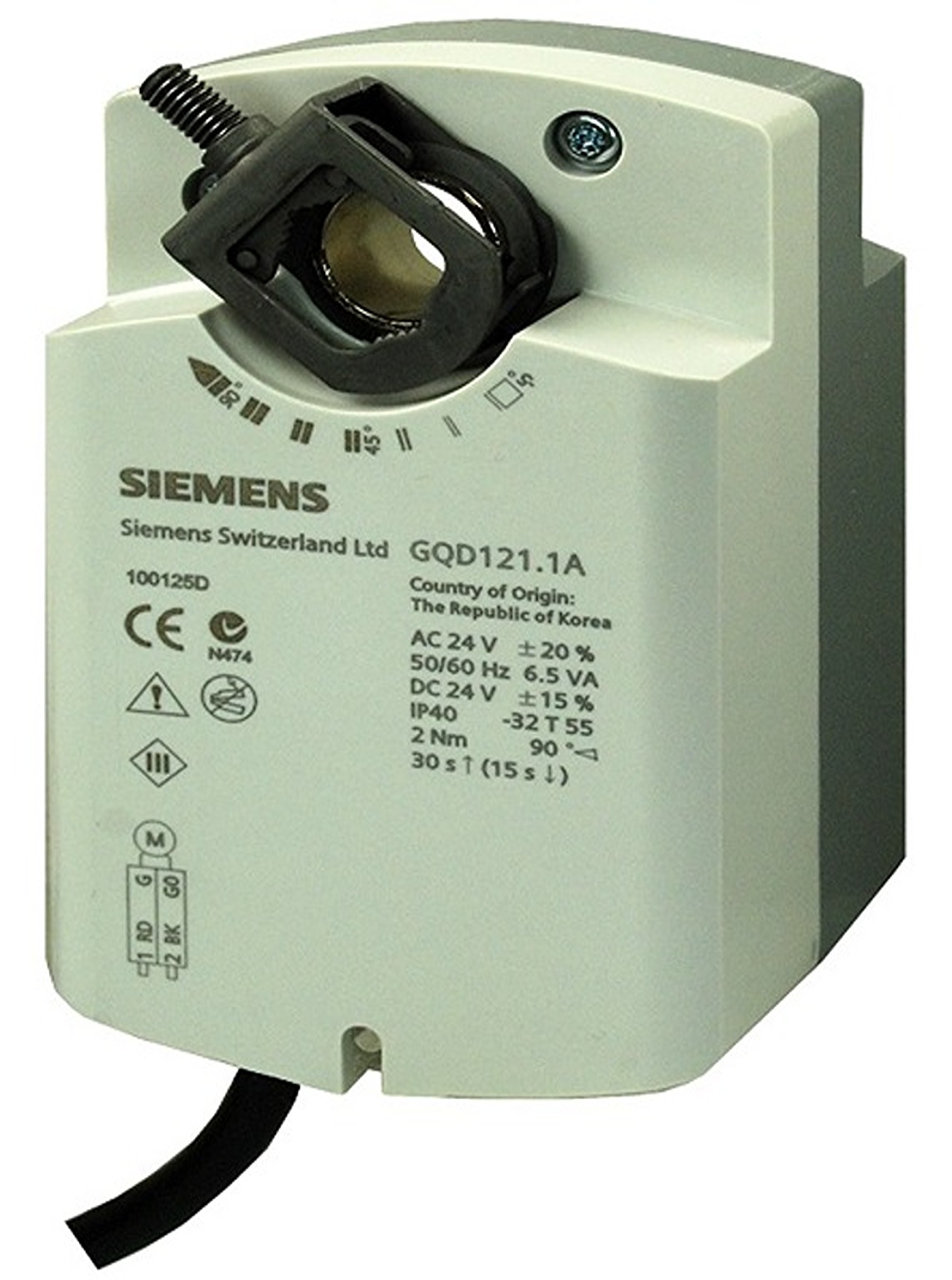 Siemens Open/Close Damper Actuator, 2Nm, 230